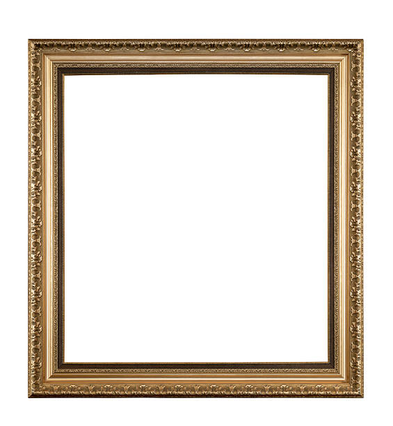 istock Empty gilded wooden frame for paintings. Isolated on white 2251609804