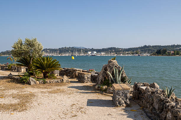 Park and Ionian sea, Corfu (Korfu), Greece