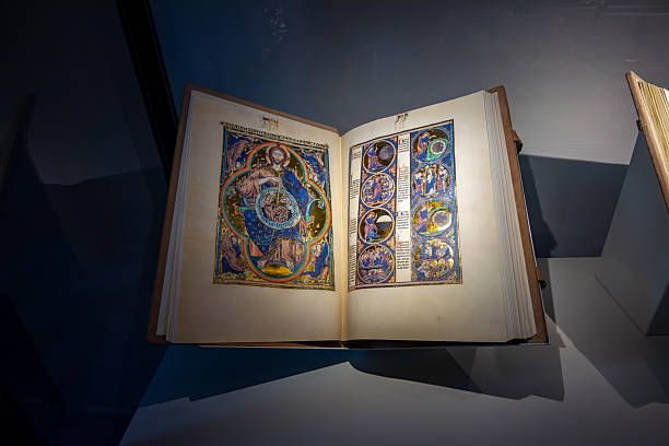 Toledo, Spain - 25 March 2025: Medieval book in Toledo cathedral