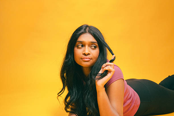 Indian Woman - Yellow Studio Portrait