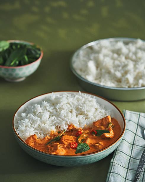 Thai Red Curry Served with Basmati Rice