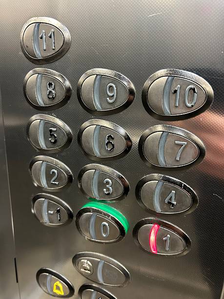 istock Elevator Control Panel With Numeric Keypad And Status Lights In Stainless Steel - Close-Up Modern Lift 2251627562