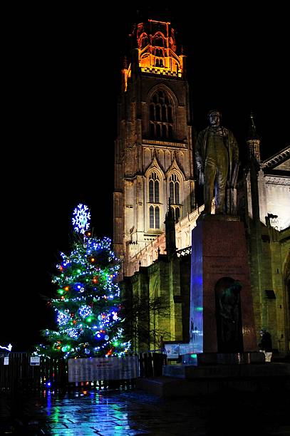 istock St Botolph's church tower and christmas tree at night 2251637596
