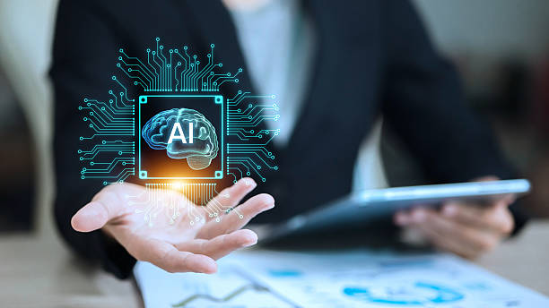 istock Artificial Intelligence Concept with Businessman Holding Tablet and AI Brain Graphic 2251644781