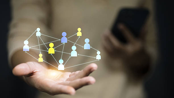 istock Digital Social Network Connection in Hand with People Icons 2251644889
