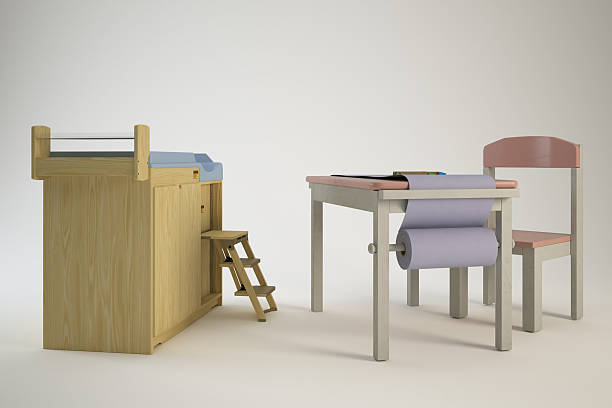 istock There is a changing table a desk a chair and paper. 2251650955