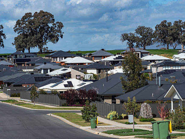 istock Suburban houses on a hill 2251659264
