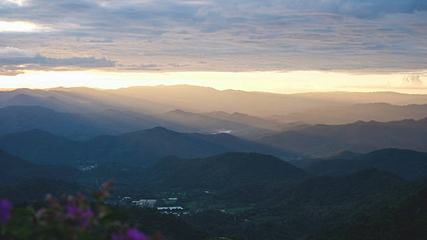 istock Landscape view of mountain views and sunset sky 2251660713