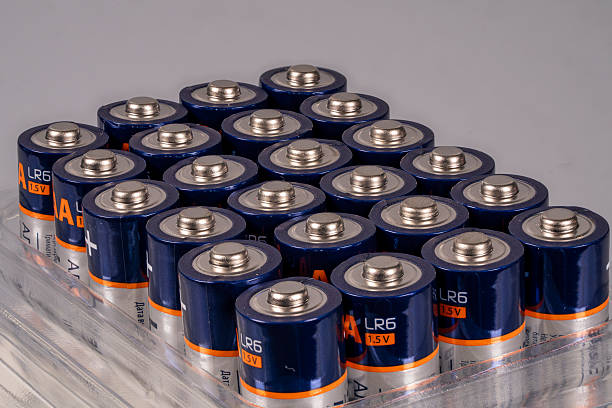 istock Pack of batteries arranged neatly in a clear container 2251669234