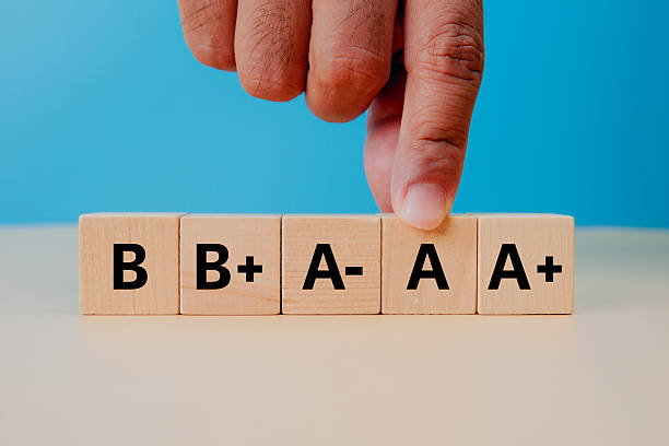 istock Performance evaluation concept. Hand selecting A grade among wooden cubes showing rating levels, symbolizing assessment, quality measurement, achievement, improvement, and business performance review. 2251674217