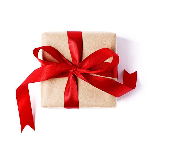 istock Beautiful gift box tied with bow on white background 2251681500