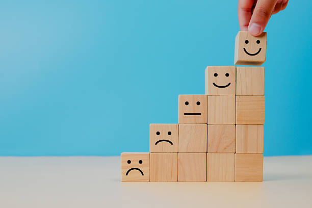 istock Customer satisfaction progression concept showing experience improvement, emotion change, service quality growth, and successful journey from dissatisfaction to positive outcome. 2251689247