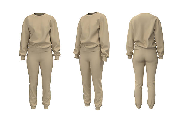 istock Women’s Sweatshirt and Jogger Pants Set Mockup – Front, Side and Back View 2251690693