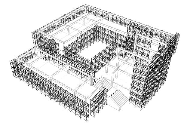3D illustration of building and construction