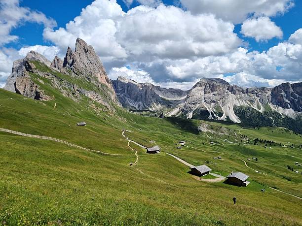Odle peaks from Seceda in the Dolomites (Italy)