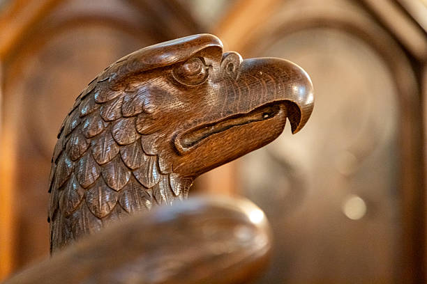 Double-headed Russian eagle from no longer circulating paper money currency bill.