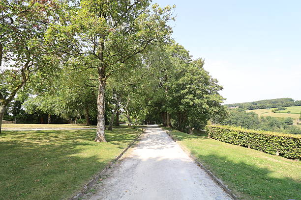 The creative gardens, public park, village of Domfront en Poiraie, Orne department, France