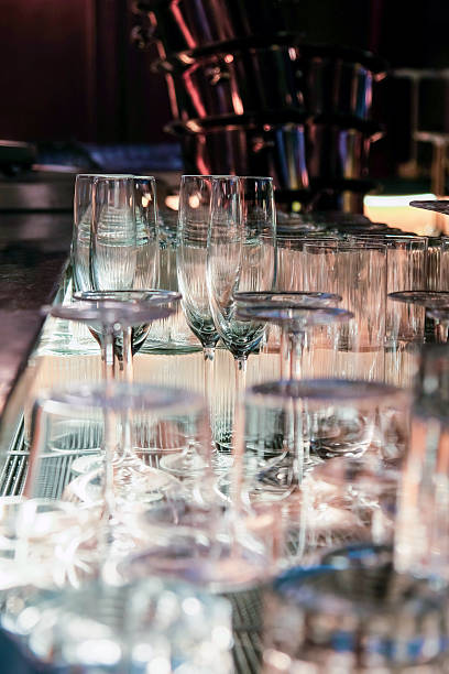 istock Closeup image of Glassware on bar counter in restaurant. 2251700264