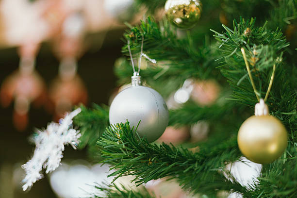 istock Close up of a hanging Chistmas tree 2251701280