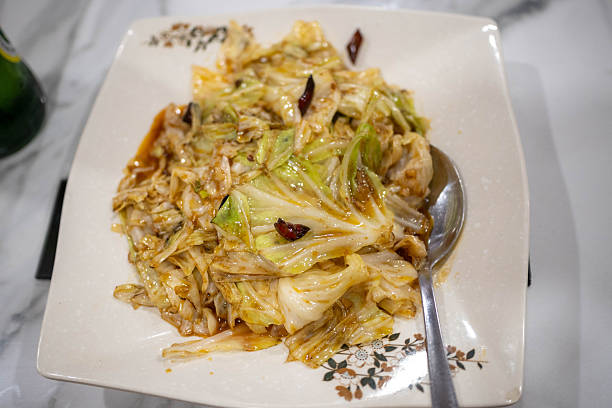 Chinese dish: Hand-torn cabbage. Spicy and delicious.