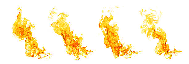 istock Bright orange flames rising across the bottom of a white background create a dramatic fire effect ideal for heat concepts, burning visuals, and creative design elements for various projects. 2251712202