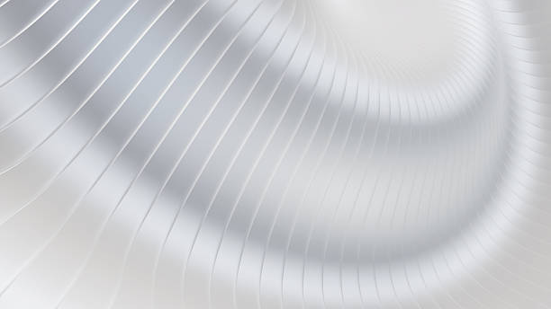 istock White striped background, 3D lines design, abstract waves, silvery white background for business presentations. 2251713537