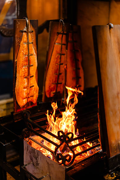 Authentic Nordic-Style Flame Salmon Cooking