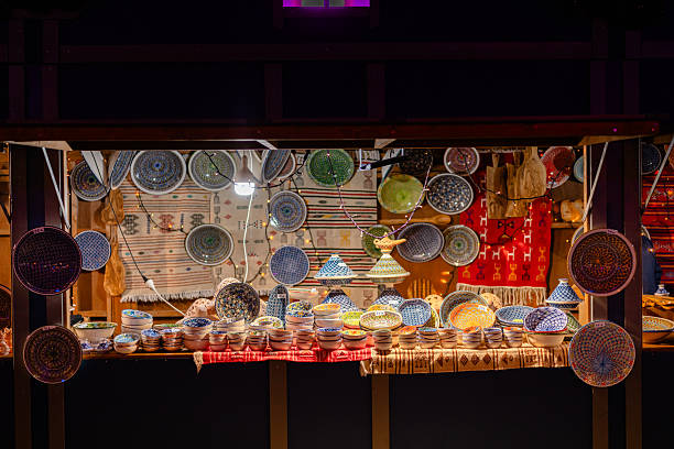 istock Handcrafted Ceramic Bowls and Plates at Christmas Market 2251718577