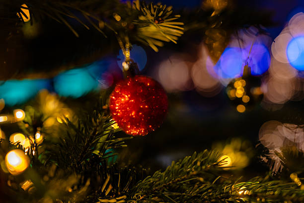 Golden holiday ornament creating a calm and intimate festive mood.