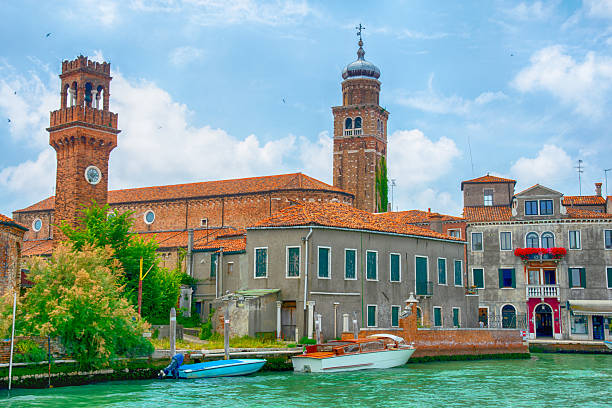 Murano is a island famous for its glass making in the Venetian Lagoon, Italy