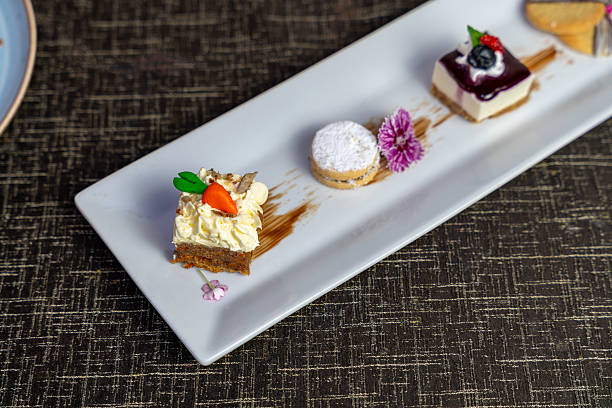 Gourmet assorted dessert platter with mini cakes cookies and cheesecake