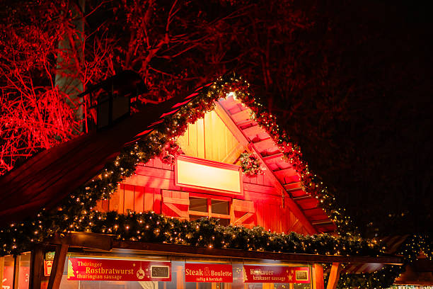 Festive Night Scene at Christmas Market