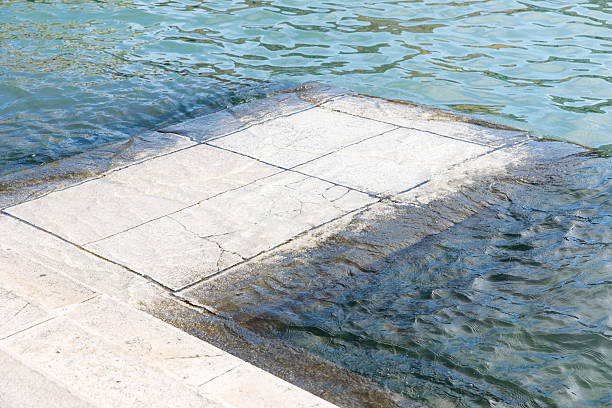 Stone block bridge on the river