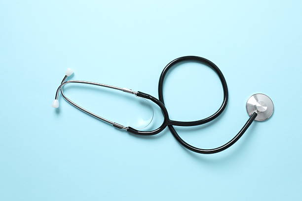 istock Stethoscope on color background, top view 2251728619