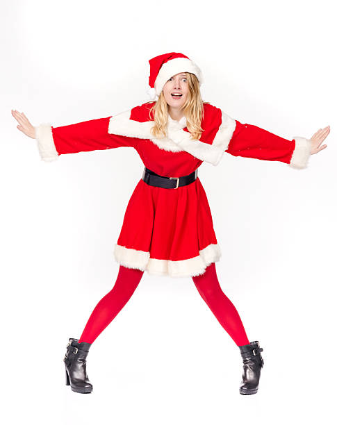 santa woman in a funny pose