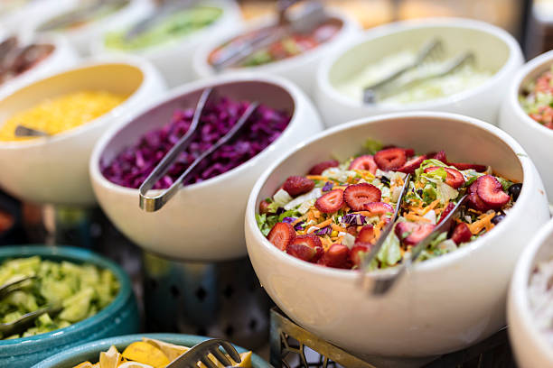 istock Salad buffet with fresh vegetables and a colorful assortment 2251739866