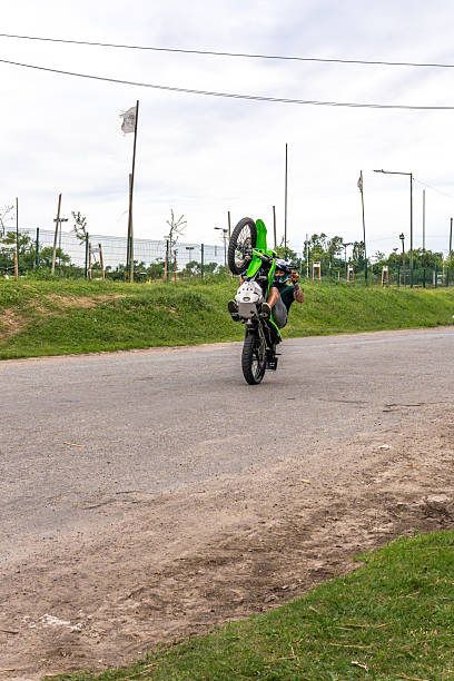 Concept image of entrepreneur with succes. He rides a scooter with rocket boosters, which gives him a great start. He almost flys through the air.