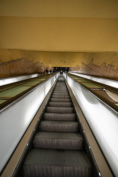 Italy, Naples: escalators in the Naples subway