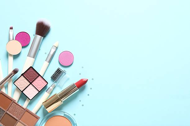 istock Professional decorative cosmetics, make-up products and accessories on color background, minimal style. Beauty, fashion, visage and shopping blogger concept 2251762793