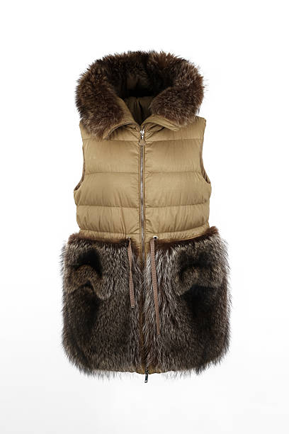 istock Winter fur vest isolated on white background 2251764317