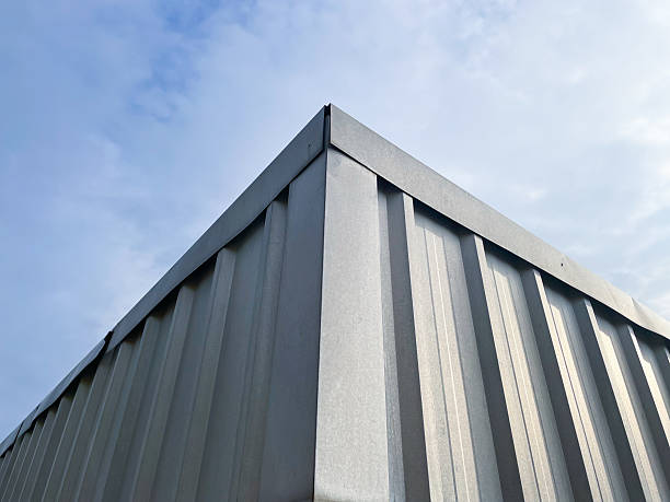 istock Modern Metal Building Corner with Corrugated Panels 2251766622