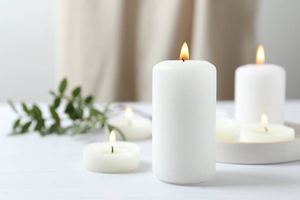 istock Beautiful composition with candles on the table 2251768515