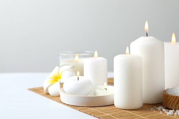 istock Beautiful composition with candles on the table 2251768541