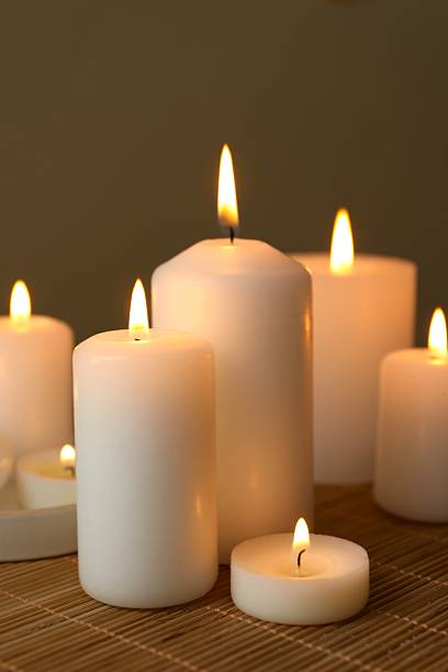 istock Beautiful composition with candles on the table 2251768553