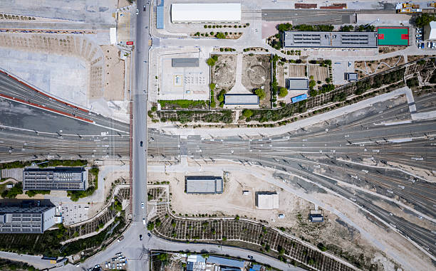 istock Aerial View of Rail Track Intersections 2251774318