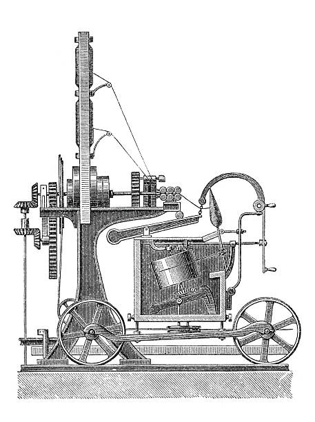 Mule spinning machine with carriage movement and spindle mechanisms producing finished yarn from roving, showing 18th-20th century textile manufacturing evolution and spinning jenny technological heritage, old vintage illustration, 1895.