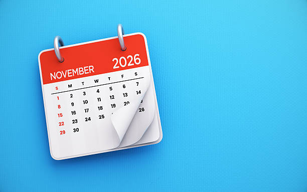 istock November 2026 Calendar On Blue Background 2251791581
