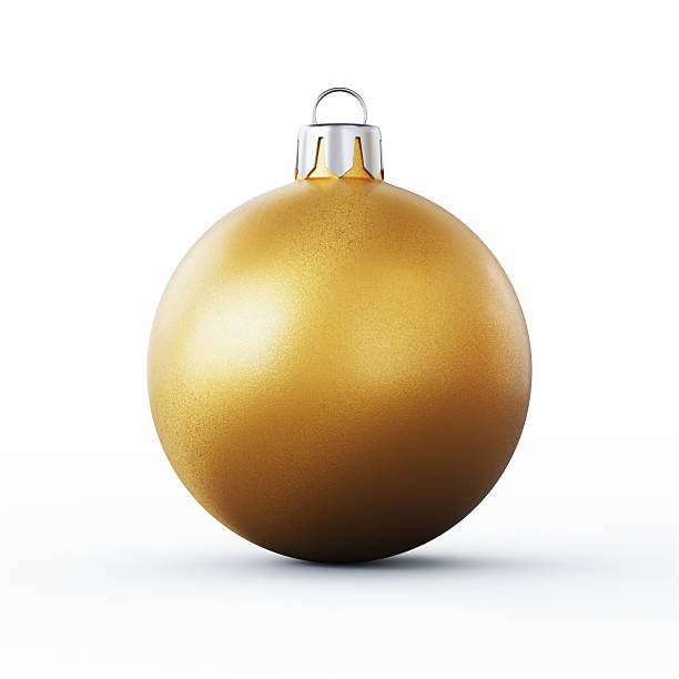 istock Yellow Christmas Ball Isolated On White Background 2251792611