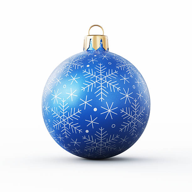 istock Blue And White Textured Christmas Ball Isolated On White Background 2251792631