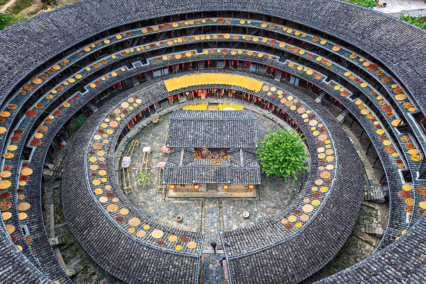 Aerial View of Circular Tulou Architecture